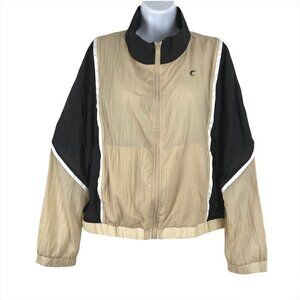 Zyia Active Black And‎ Tan Block Zipper Jacket Full Zip NWT Women's Large